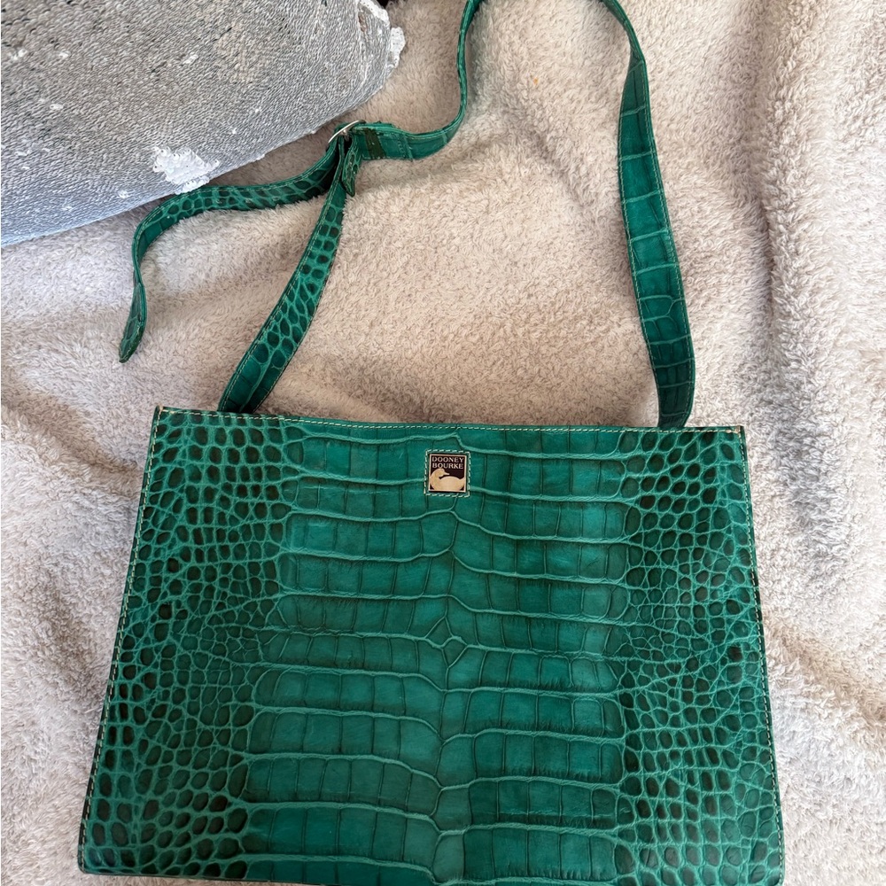 Dooney & Bourke Green Crocodile-Embossed Tote